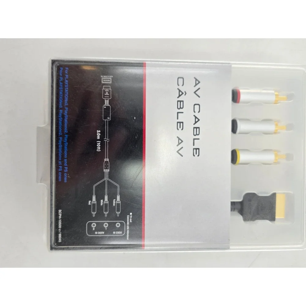 Sony PlayStation AV Cable PS1 PS2 PS3 Black SCPH-10500 U / 98045 - NEW